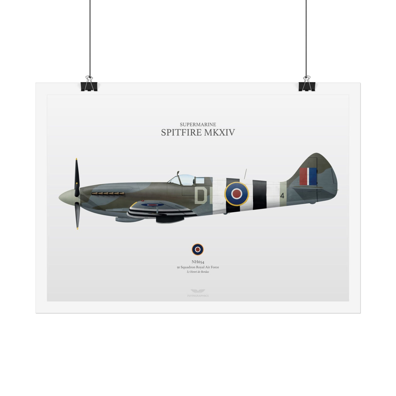 „Supermarine Spitfire Mkxiv“ - „Art Print A2 & A3“