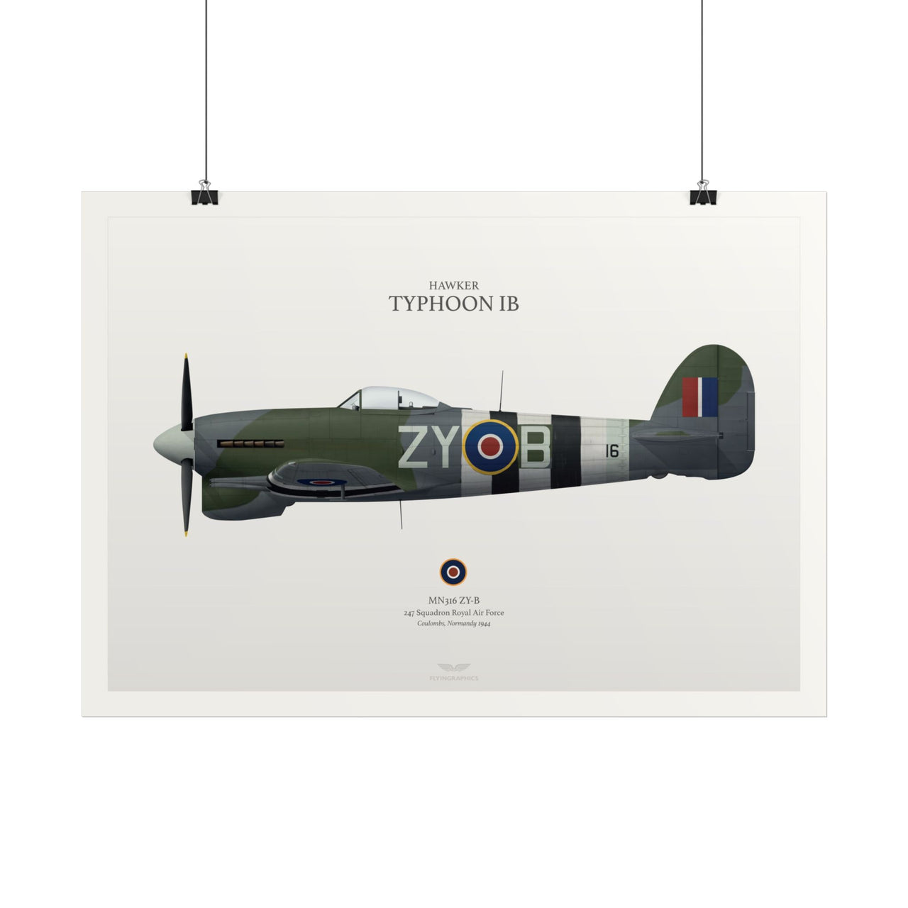 Hawker Typhoon IB - Art Print A2 & A3