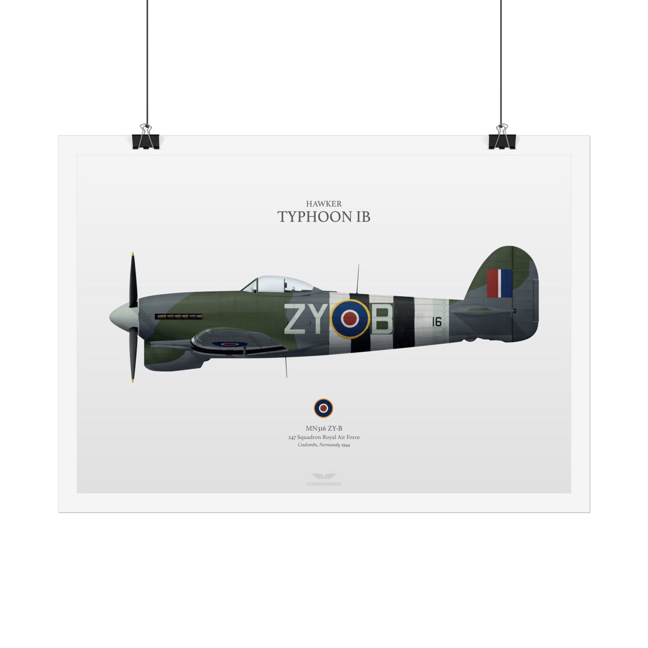 Hawker Typhoon IB - Art Print A2 & A3