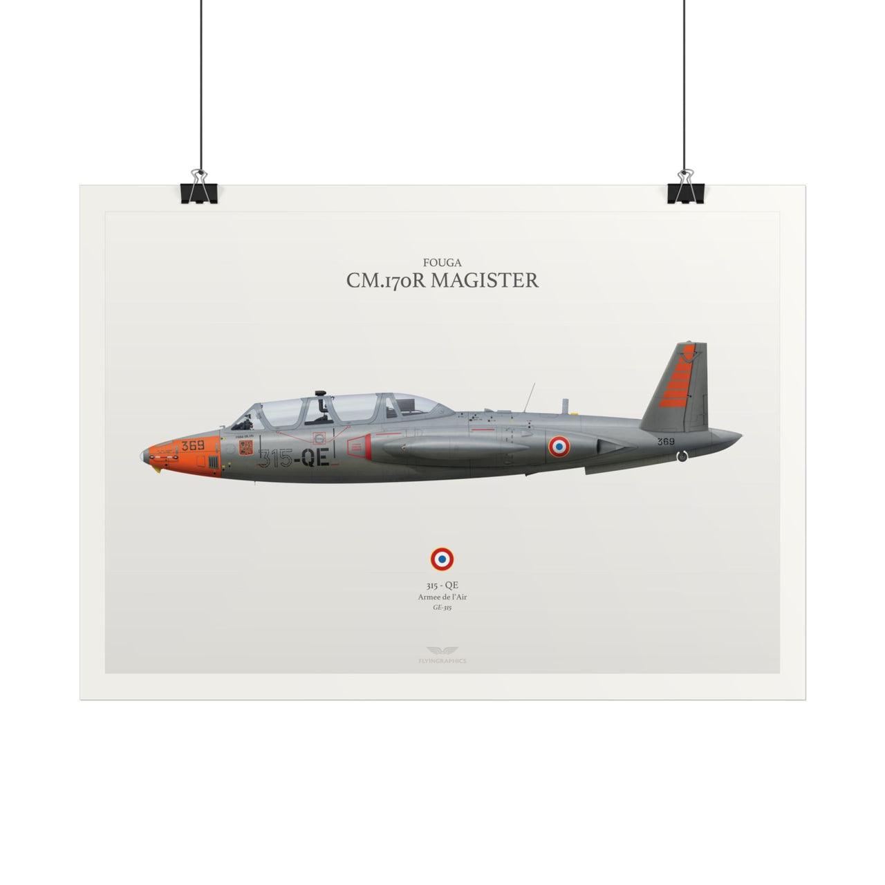Fouga CM.170R Magister - Art Print A2 & A3