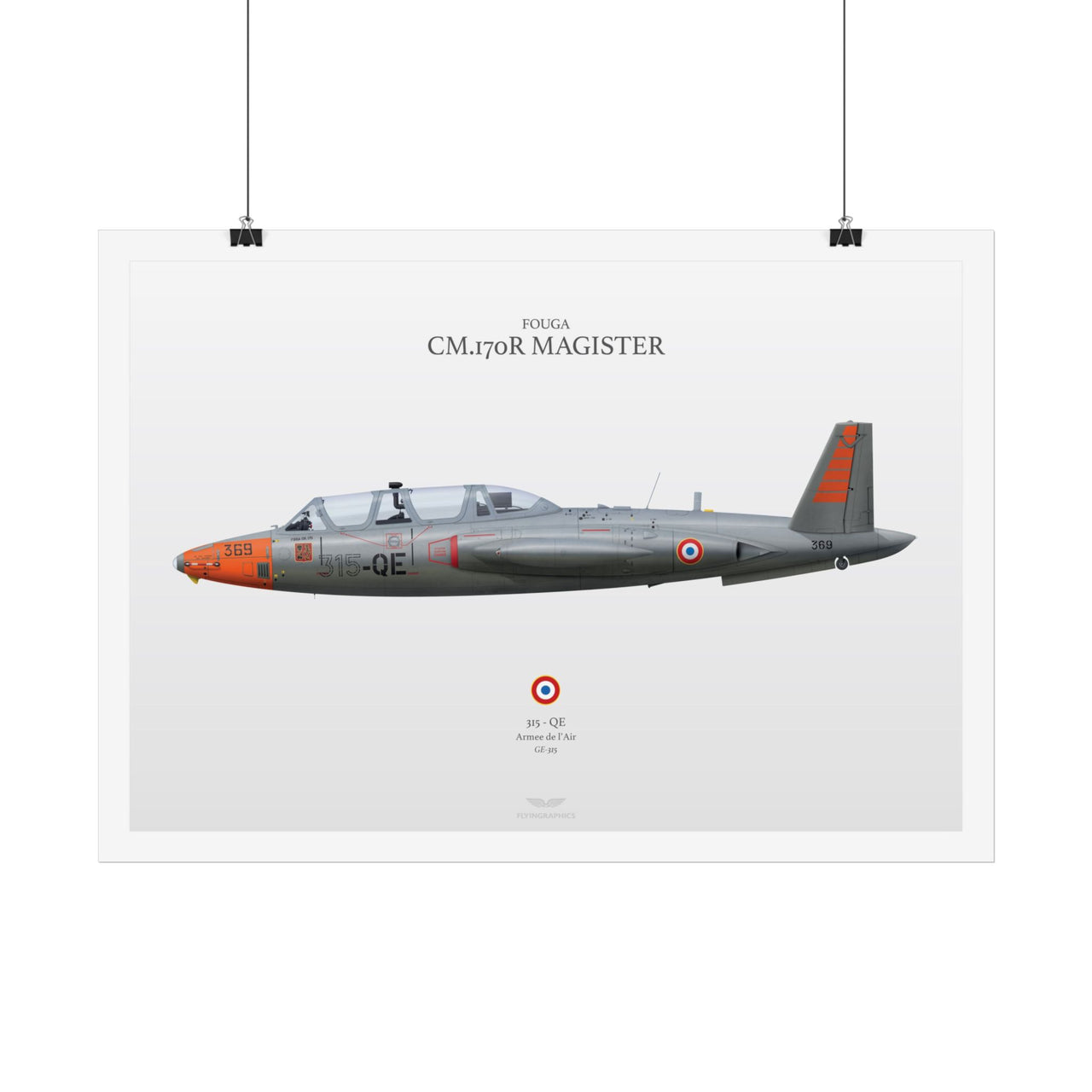 Fouga CM.170R Magister - Art Print A2 & A3