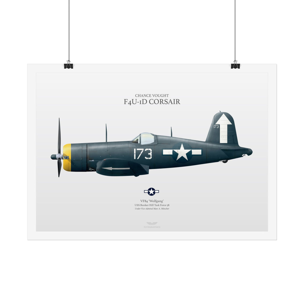 Zufällige F4U -ID Corsair - Art Print A2 & A3