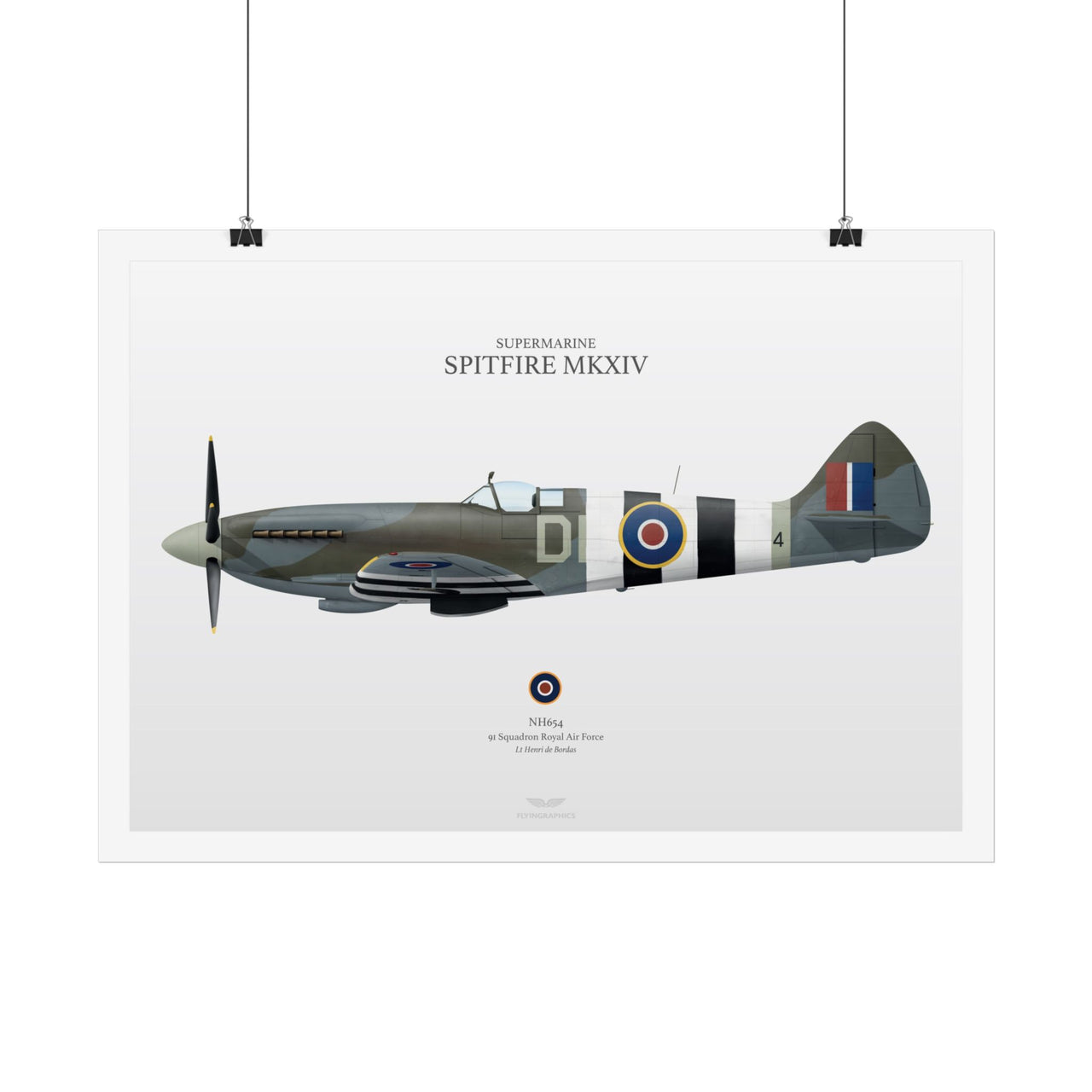 „Supermarine Spitfire Mkxiv“ - „Art Print A2 & A3“