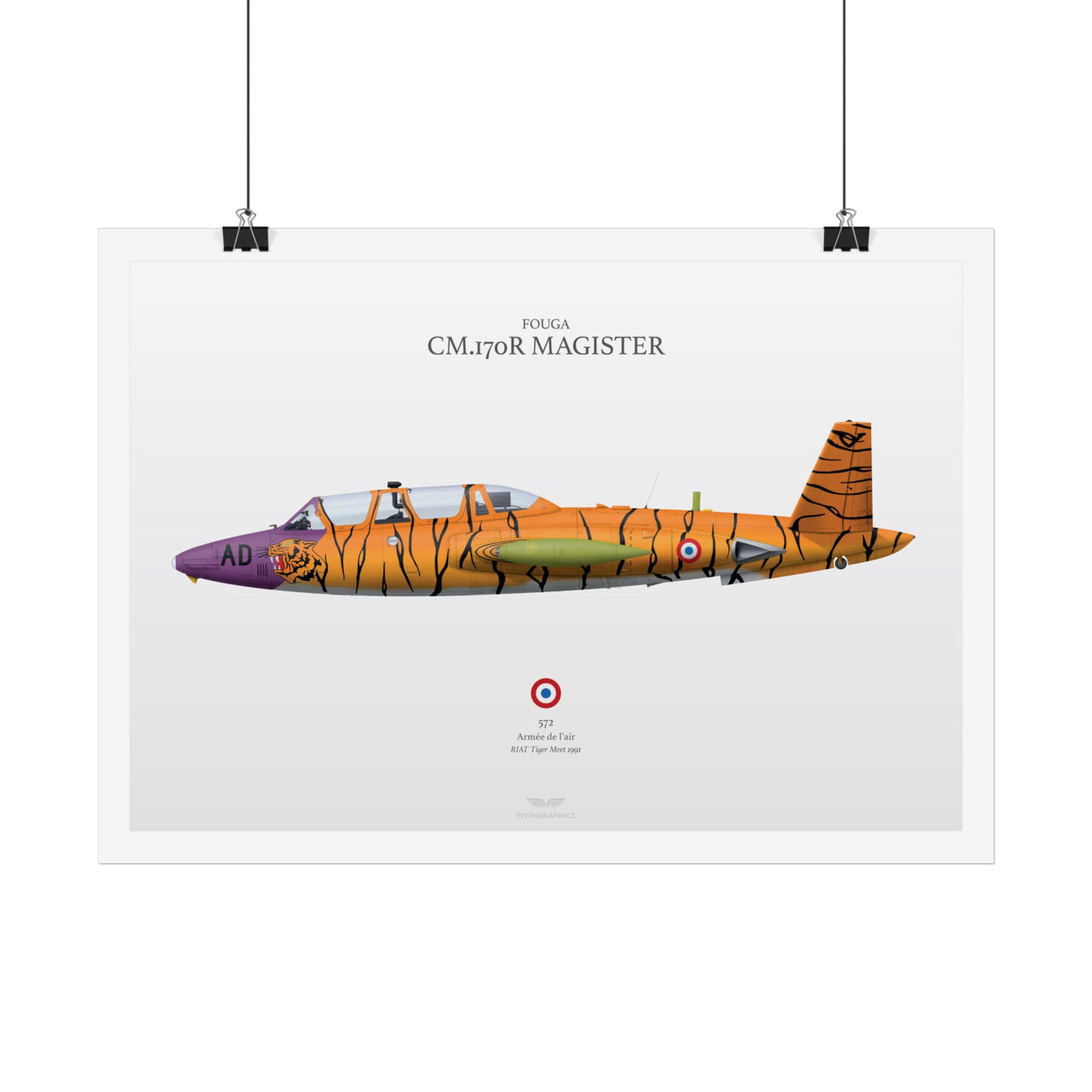 Fouga CM.170R Magister - Art Print A2 & A3