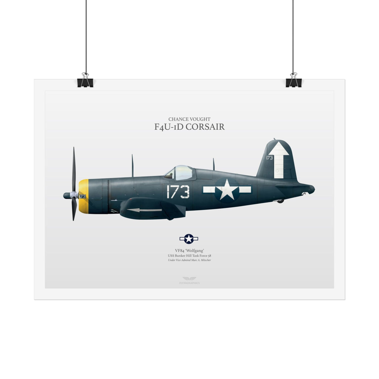 Zufällige F4U -ID Corsair - Art Print A2 & A3