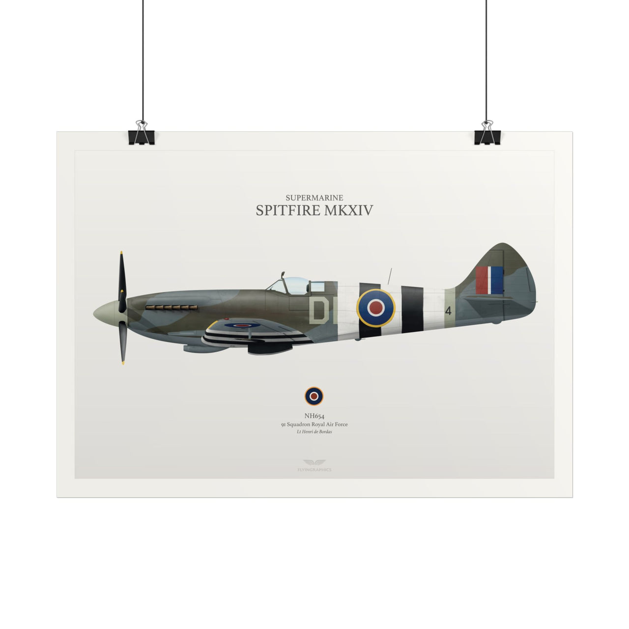 „Supermarine Spitfire Mkxiv“ - „Art Print A2 & A3“