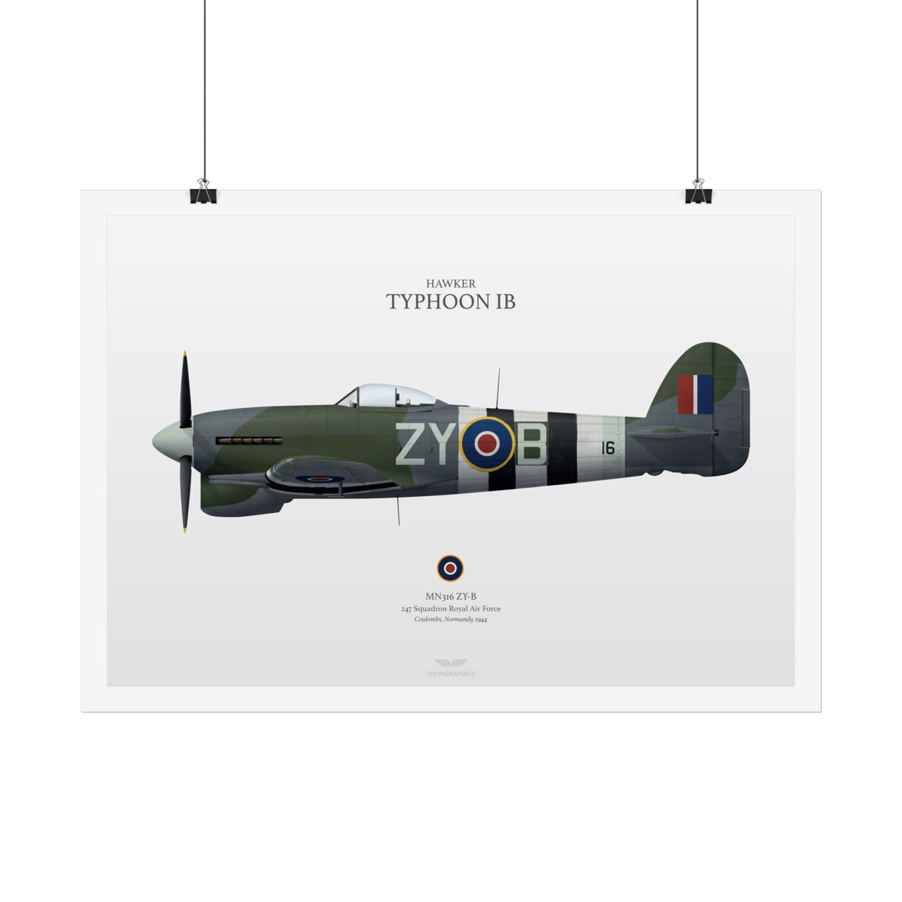 Hawker Typhoon IB - Art Print A2 & A3