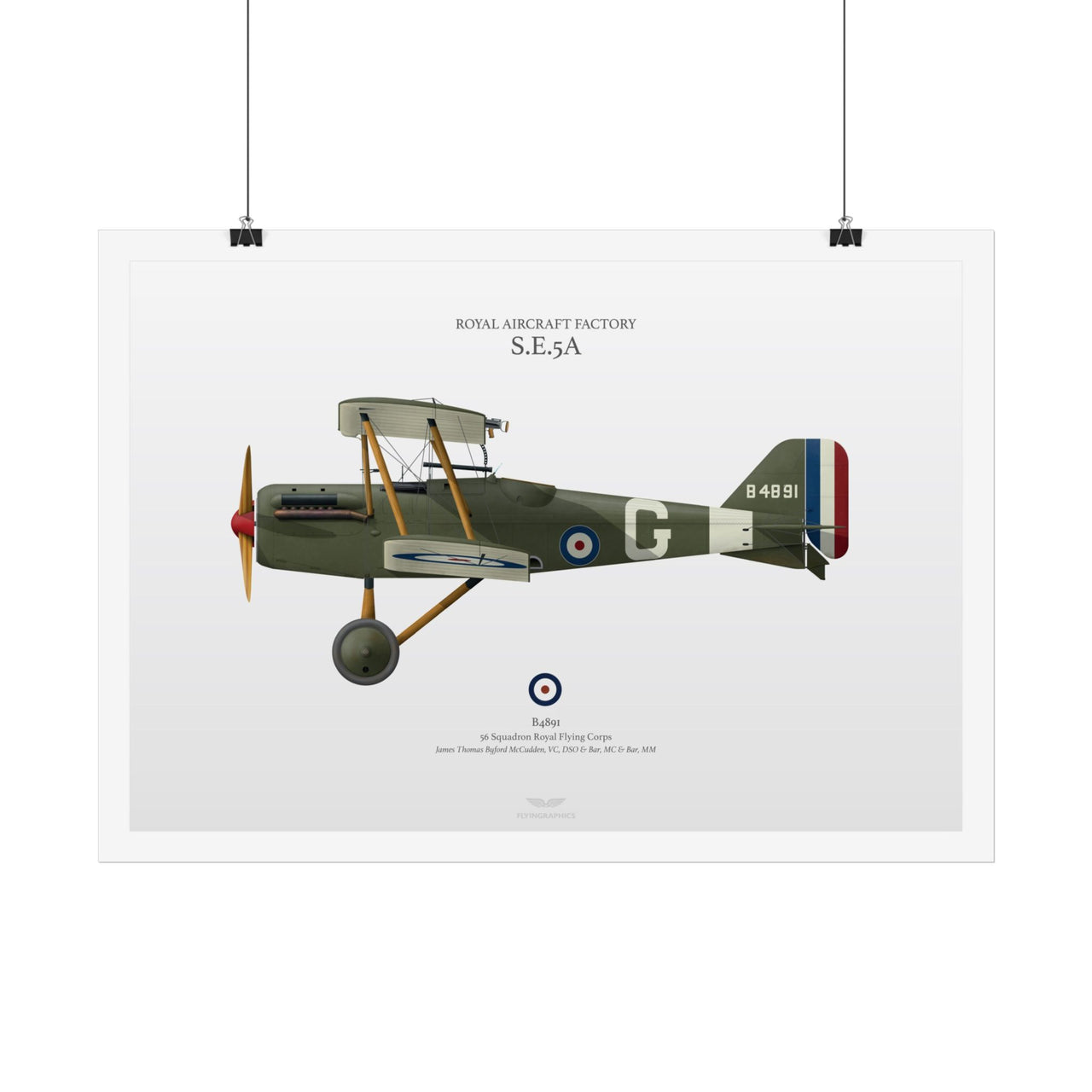 Royal Aircraft Factory S.E.5a - Art Print A2 i A3